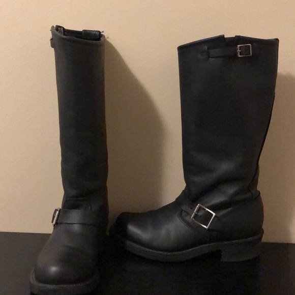 Frye”Engineer”12R Boots(approx size-10.5”L/4”W)Blk - Picture 4 of 8